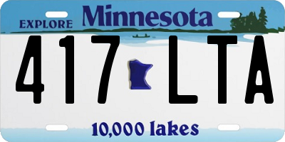 MN license plate 417LTA