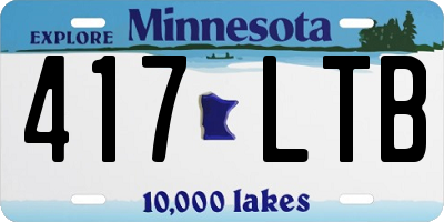 MN license plate 417LTB