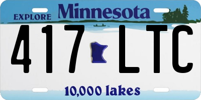 MN license plate 417LTC