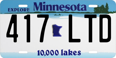 MN license plate 417LTD