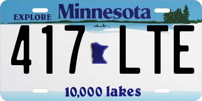 MN license plate 417LTE