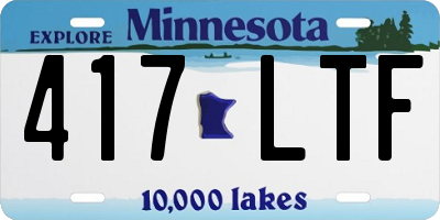 MN license plate 417LTF