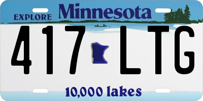 MN license plate 417LTG