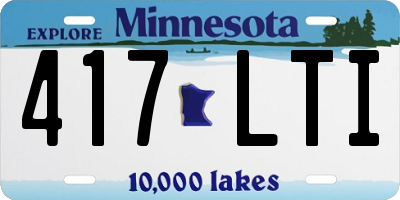 MN license plate 417LTI