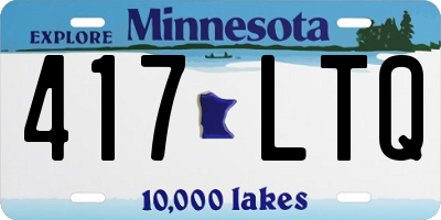 MN license plate 417LTQ