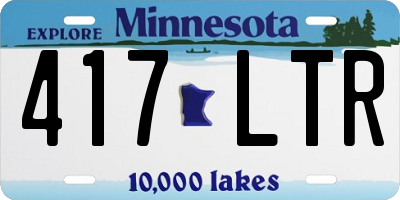 MN license plate 417LTR