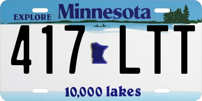 MN license plate 417LTT