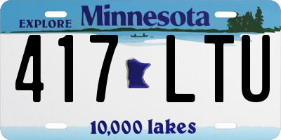 MN license plate 417LTU