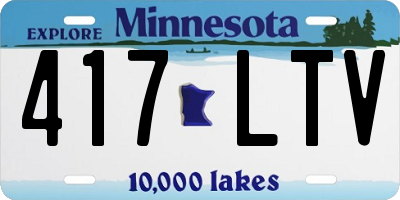 MN license plate 417LTV