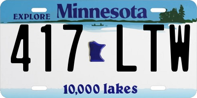MN license plate 417LTW