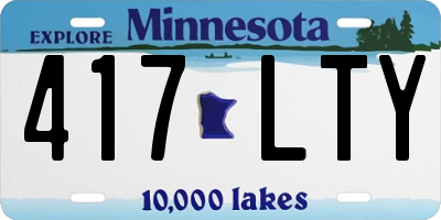 MN license plate 417LTY