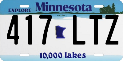 MN license plate 417LTZ
