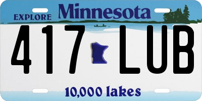 MN license plate 417LUB