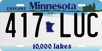 MN license plate 417LUC