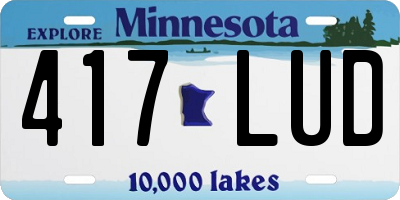 MN license plate 417LUD