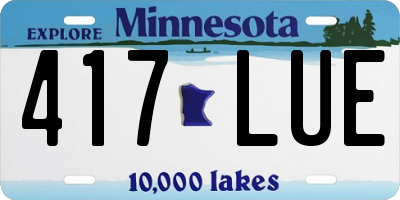 MN license plate 417LUE