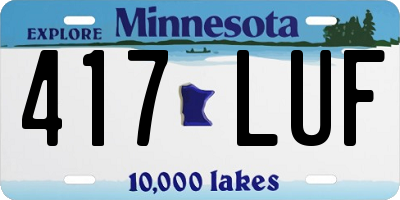 MN license plate 417LUF