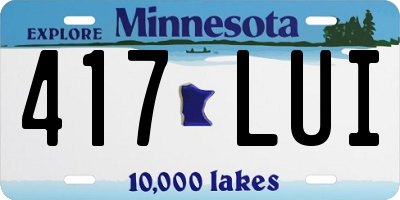 MN license plate 417LUI