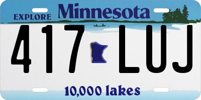 MN license plate 417LUJ
