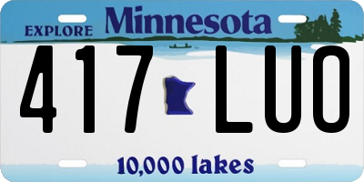 MN license plate 417LUO