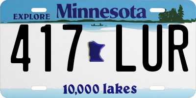 MN license plate 417LUR