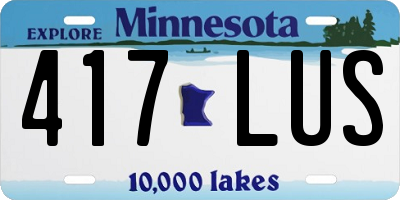 MN license plate 417LUS
