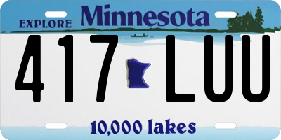 MN license plate 417LUU
