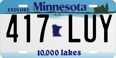 MN license plate 417LUY