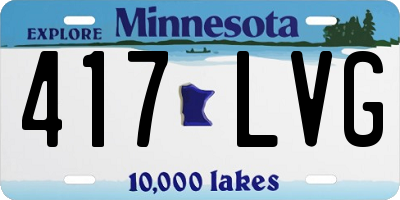 MN license plate 417LVG