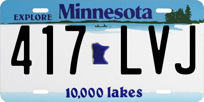 MN license plate 417LVJ
