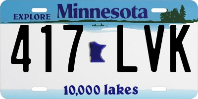 MN license plate 417LVK