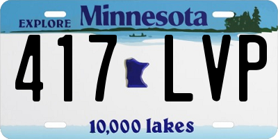MN license plate 417LVP