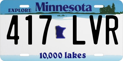 MN license plate 417LVR