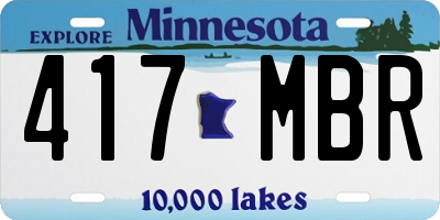MN license plate 417MBR