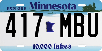MN license plate 417MBU