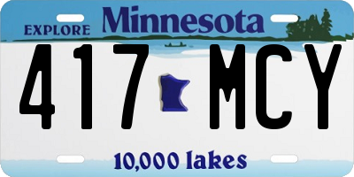 MN license plate 417MCY