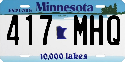 MN license plate 417MHQ