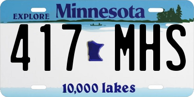 MN license plate 417MHS