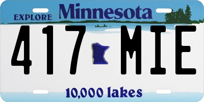 MN license plate 417MIE