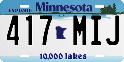 MN license plate 417MIJ