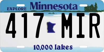 MN license plate 417MIR