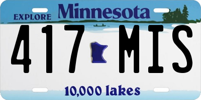 MN license plate 417MIS
