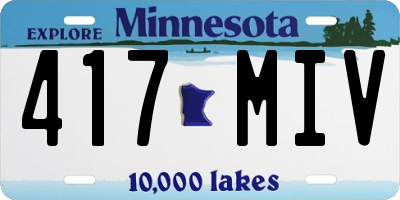 MN license plate 417MIV