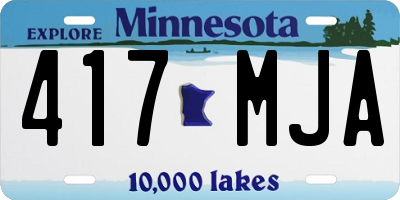 MN license plate 417MJA