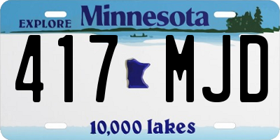 MN license plate 417MJD