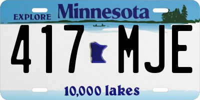 MN license plate 417MJE