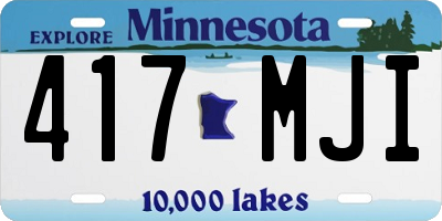 MN license plate 417MJI