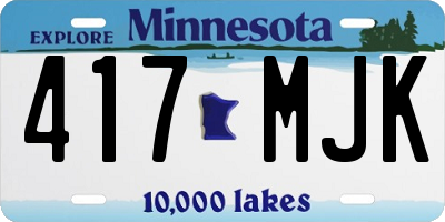 MN license plate 417MJK
