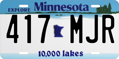 MN license plate 417MJR