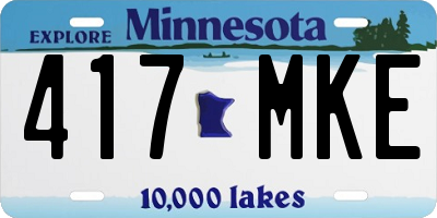 MN license plate 417MKE